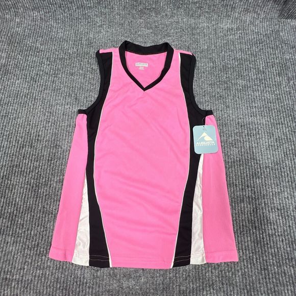 Augusta Sportswear Jersey Girls Medium Pink Moisture Wicking Mesh Sleeveless NOS - Picture 1 of 9